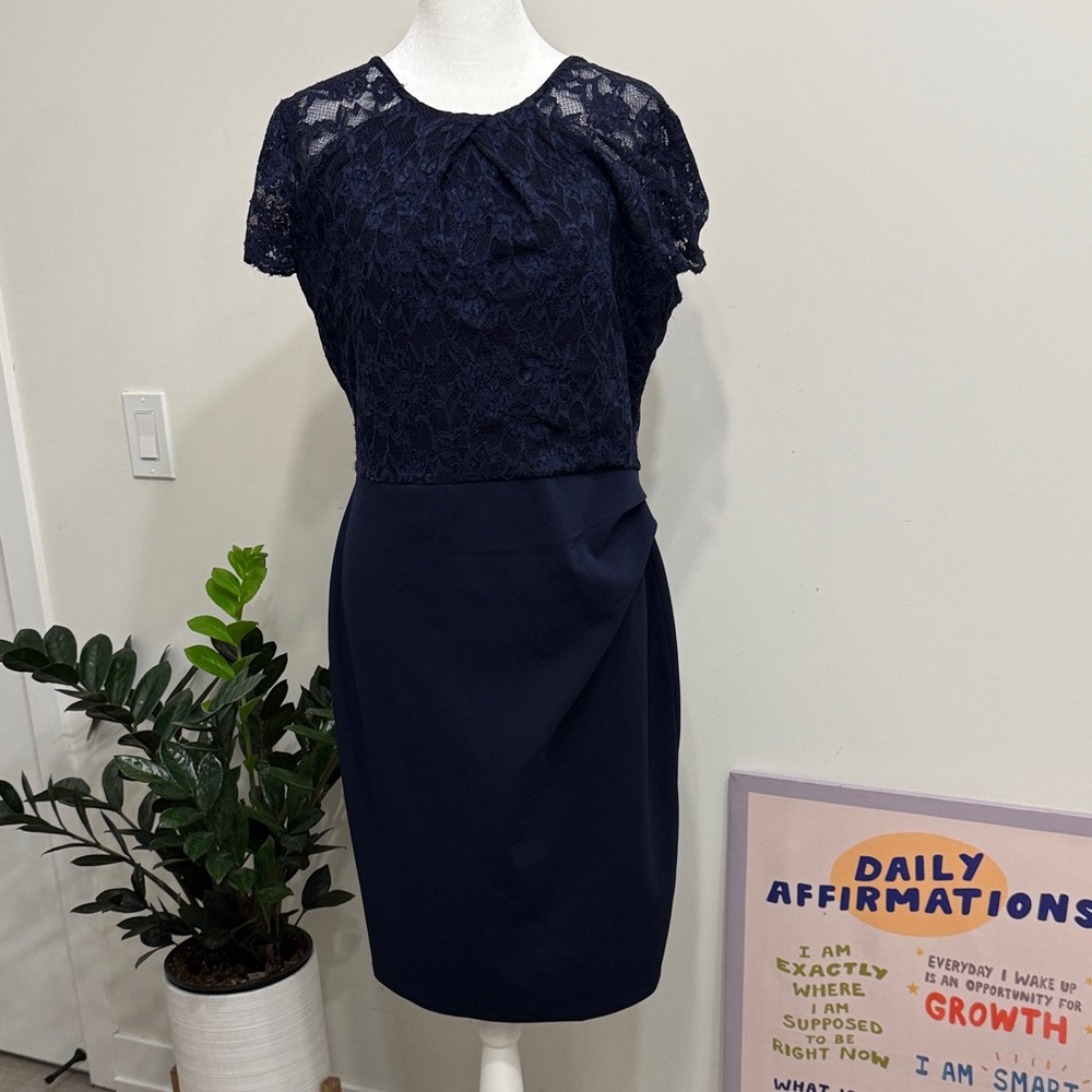 Dorothy Perkins Navy Lace Midi Dress